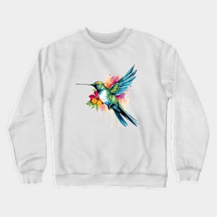 Watercolor Hummingbird Crewneck Sweatshirt